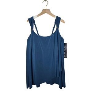 Miraclesuit Dazzle Tankini Swim Top Scoop Neck Nova Green 16  NWT